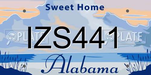 IZS441 Alabama License Plate