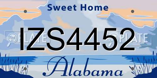 IZS4452 Alabama License Plate