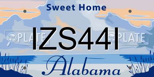 IZS44I Alabama License Plate