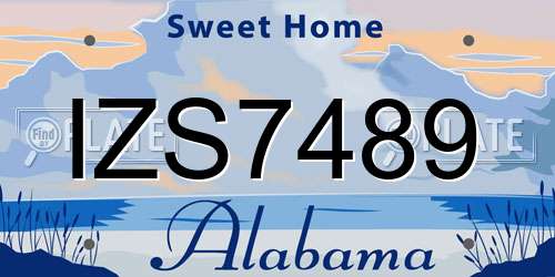 IZS7489 Alabama License Plate