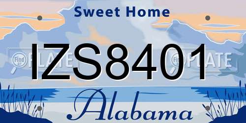 IZS8401 Alabama License Plate