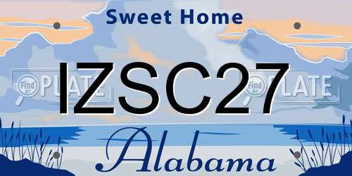 IZSC27 Alabama License Plate