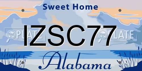 IZSC77 Alabama License Plate