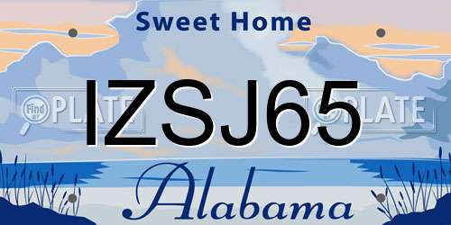 IZSJ65 Alabama License Plate