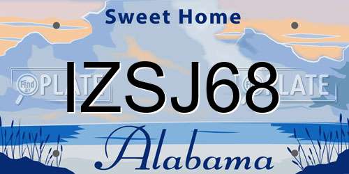 IZSJ68 Alabama License Plate