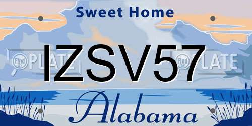 IZSV57 Alabama License Plate