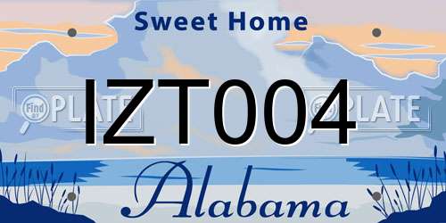 IZT004 Alabama License Plate