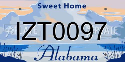 IZT0097 Alabama License Plate