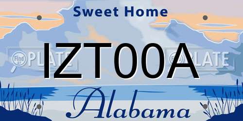 IZT00A Alabama License Plate