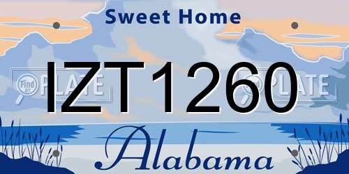 IZT1260 Alabama License Plate