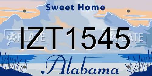 IZT1545 Alabama License Plate