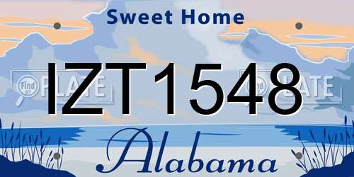 IZT1548 Alabama License Plate