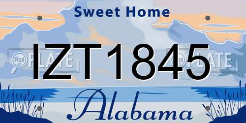 IZT1845 Alabama License Plate