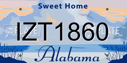 IZT1860 Alabama License Plate