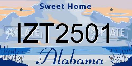 IZT2501 Alabama License Plate