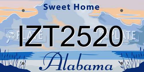 IZT2520 Alabama License Plate