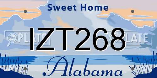 IZT268 Alabama License Plate