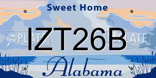 IZT26B Alabama License Plate