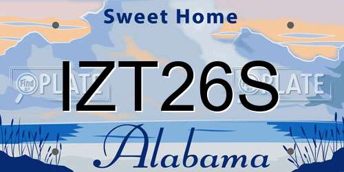 IZT26S Alabama License Plate