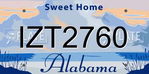 IZT2760 Alabama License Plate