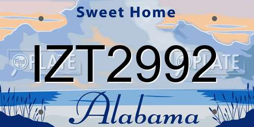 IZT2992 Alabama License Plate