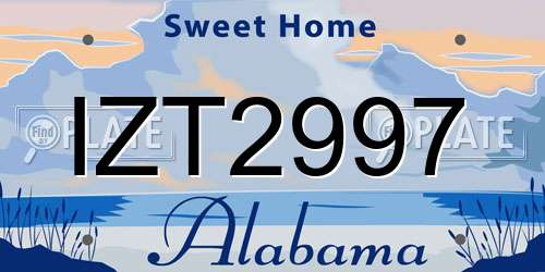 IZT2997 Alabama License Plate