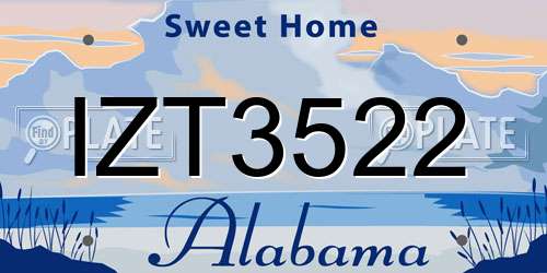 IZT3522 Alabama License Plate