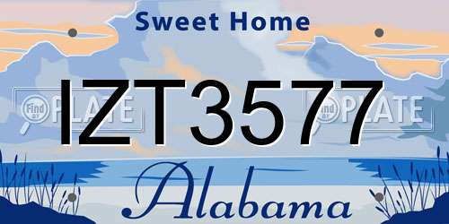 IZT3577 Alabama License Plate