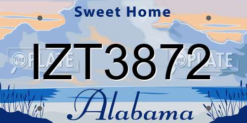 IZT3872 Alabama License Plate