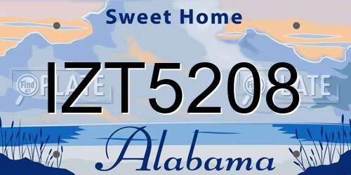 IZT5208 Alabama License Plate