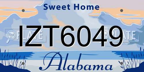 IZT6049 Alabama License Plate