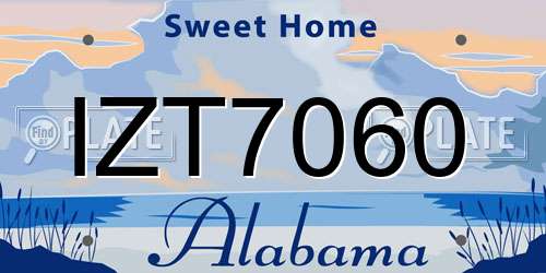 IZT7060 Alabama License Plate