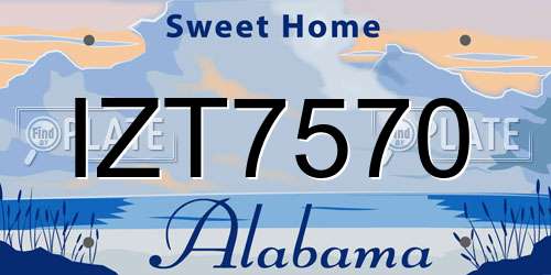 IZT7570 Alabama License Plate