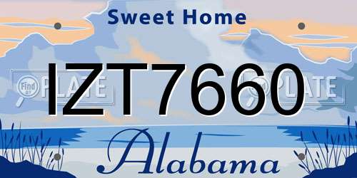 IZT7660 Alabama License Plate