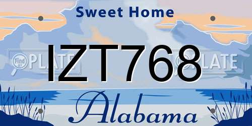 IZT768 Alabama License Plate