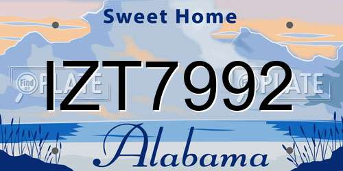 IZT7992 Alabama License Plate
