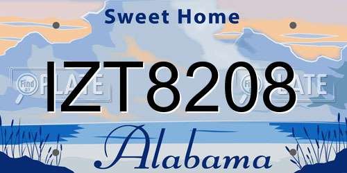 IZT8208 Alabama License Plate