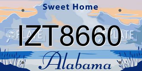 IZT8660 Alabama License Plate