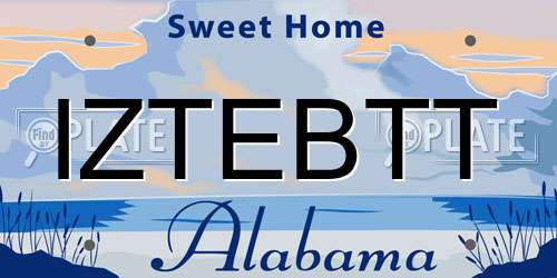 IZTEBTT Alabama License Plate