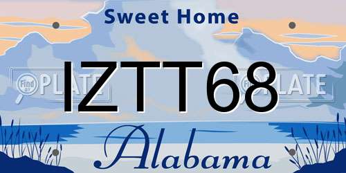 IZTT68 Alabama License Plate