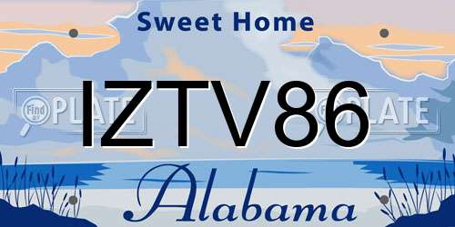 IZTV86 Alabama License Plate