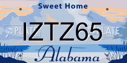 IZTZ65 Alabama License Plate