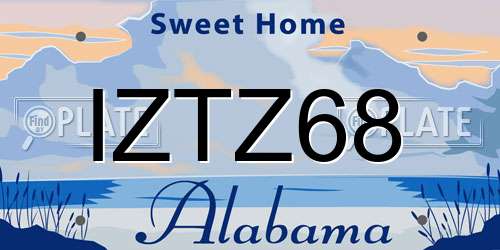 IZTZ68 Alabama License Plate