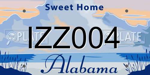 IZZ004 Alabama License Plate