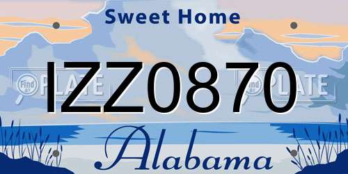 IZZ0870 Alabama License Plate