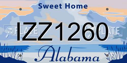 IZZ1260 Alabama License Plate