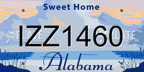 IZZ1460 Alabama License Plate