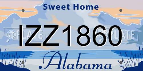 IZZ1860 Alabama License Plate