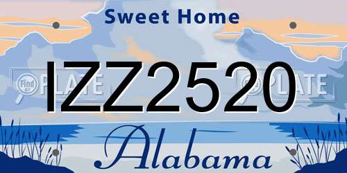 IZZ2520 Alabama License Plate