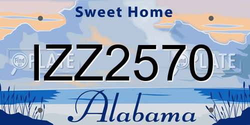 IZZ2570 Alabama License Plate